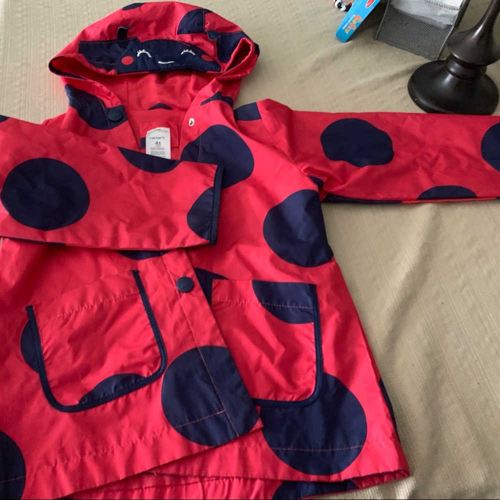 Girls toddler adorable ladybug rain coat